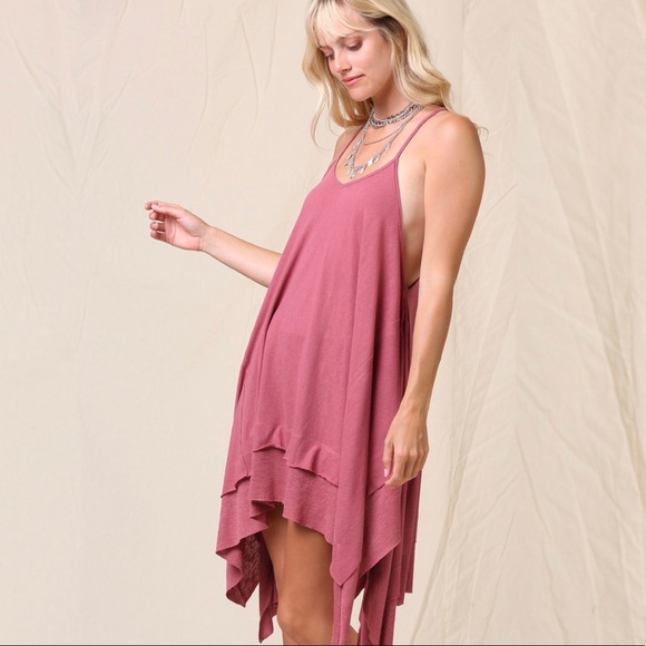 Exposed Seam Razor Back Tunic Dress - Picture 1 of 4